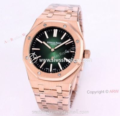 New Audemars Piguet Royal Oak 41 Rose Gold Green Dial Knockoff Watch Automatic