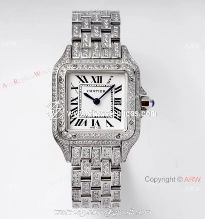 AC Factory Swiss Copy Panthere De Cartier Watch Iced Out Cartier