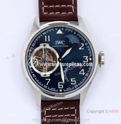 BBR Swiss Replica IWC Big Pilots Constant-Force Tourbillon Watch Blue Dial