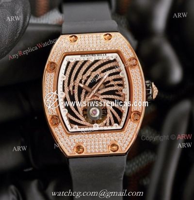 Rose Gold Richard Mille RM 51-02 Tourbillon Diamond Twister Knockoff Watch