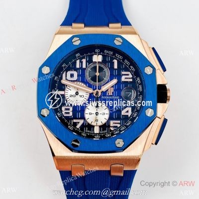 Japan Grade Audemars Piguet Royal Oak Offshore Copy Watches Blue Bezel 44mm