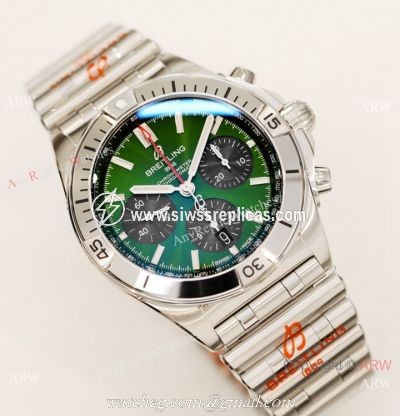 2021 New Super Clone Breitling Chronomat GF Factory Watch 42mm Green Dial
