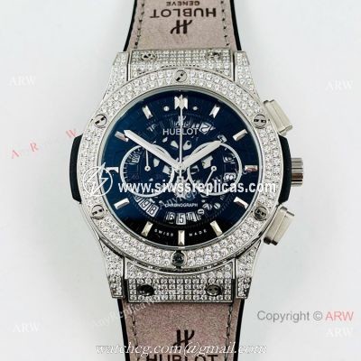 Iced Out Hublot Classic Fusion Chronograph Copy Watches