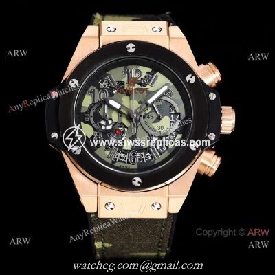 Japan Grade Copy Hublot Big Bang VK Chronograph Watch Rose Gold Black Dial
