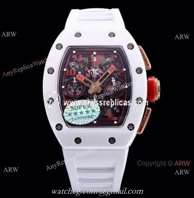 KV Factory Richard Mille RM 011 White Demon Flyback Chronograph Watch Ceramic Case