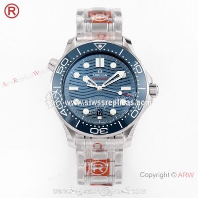 2021 NEW Grade A Replica Omega Seamaster 300m Diver Blue Dial OR Calibre 8800 Watch 42mm