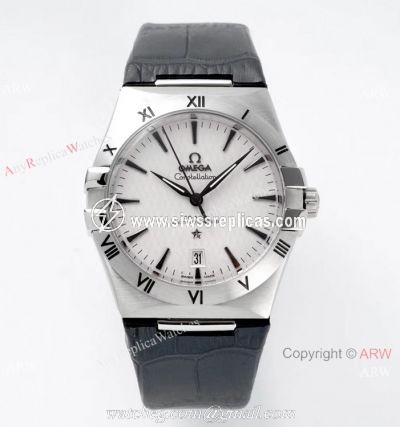 2021 New! AI Factory Omega Constellation 8800 Watch White Dial Black Leather Strap