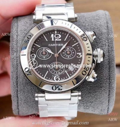 Japan Grade Cartier Pasha De Swiss Quartz Watch Stainless Steel