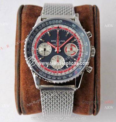 Swiss Grade 1A Breitling Navitimer Pan Am Edition Watch Replica 7750 Movement Blue Dial