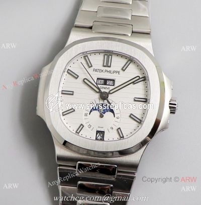 GR Factory Patek Philippe Nautilus Annual Calendar 5726 with White Dial Replica Watch