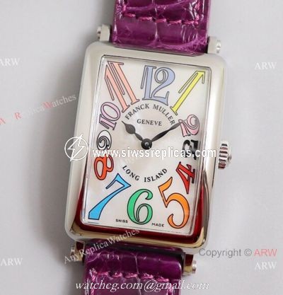 2021 New Franck Muller Long Island 952QZ Purple Leather Strap Franck Muller 1:1 Copy Watch