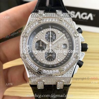 New Audemars Piguet Royal Oak Offshore Chronograph 42mm Knockoff Watch With Diamonds