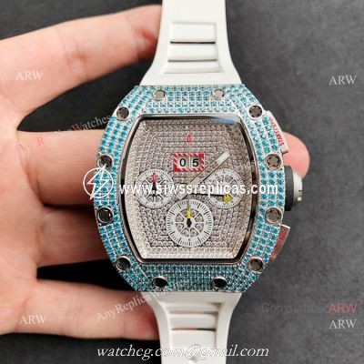 New Diamond Richard Mille RM 11-FM Flyback Chronograph Asia 7750 Watch Replica