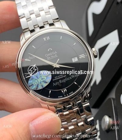 MKS Factory Omega Classic De Ville Prestige 9015 Watch Stainless Steel Black Dial