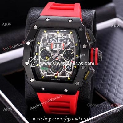 AAA Quality Richard Mille Flyback RM11 Watch Red and Black Version