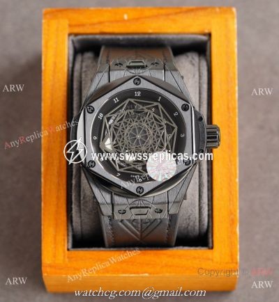 Z Factory Swiss Copy Hublot Sang Bleu Citizen Watch 45mm Solid Black