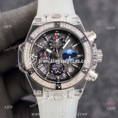 2021 Replica Hublot Big Bang Unico Sapphire Watch Diamond Bezel 45mm