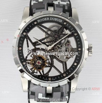 2021 New! Roger Dubuis Excalibur Skeleton Flying Tourbillon BBR Factory Watch