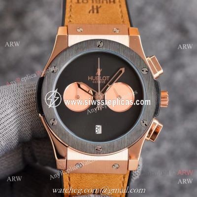 2021 New Copy Hublot Classic Fusion Onyx Dial Rose Gold Watch 43mm