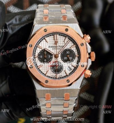 Knockoff Audemars Piguet Royal Oak 42mm Watch 2-Tone Rose Gold Chronograph
