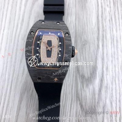 Swiss Quality Richard Mille RM007-1 Women Watch CarbonRose Gold Case