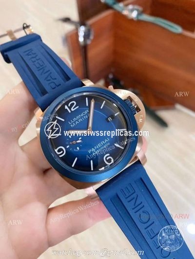 New Panerai 2021 Watches -Replica Panerai Luminor Marina 44mm Blue Dial Rubber Strap