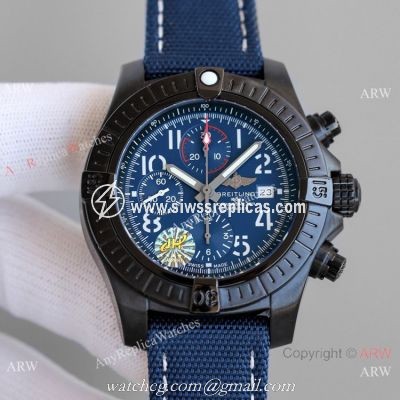 JH Factory Copy Breitling Avenger Chronograph 7750 Watch Black Case Nato Strap