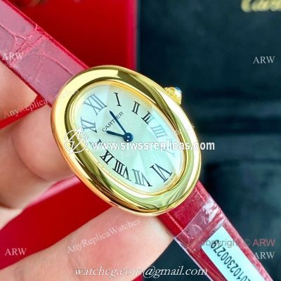 New Copy Cartier Baignoire Sapphire Glass Watch Small Size