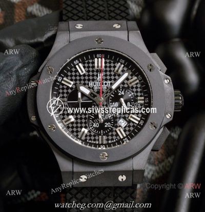 Clone Hublot Big Bang Chronograph Solid Black Watch For Sale