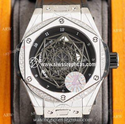 Z Factory Swiss Copy Hublot Sang Bleu Diamond Bezel Watch 2021 New