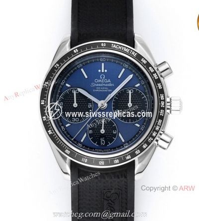 HRF Swiss Replica Omega Speedmaster Racing Chronograph Watch Blue Dial