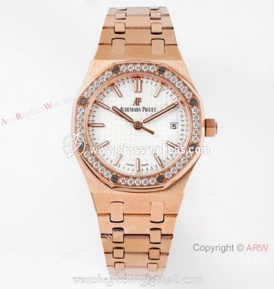 2021 New Swiss Audemars Piguet Royal Oak Rose Gold 34mm Watch Caliber 5800 Selfwinding Movement