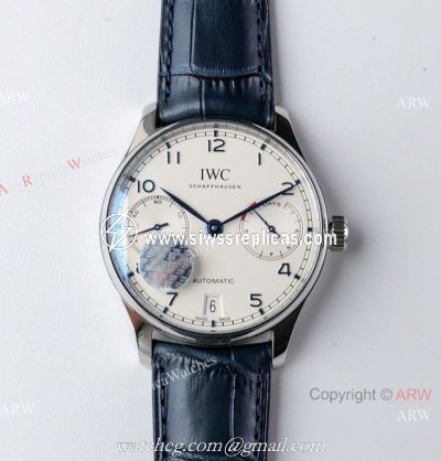 Super Clone IWC Portugieser 7 Days ZF Factory IW500107 Blue Leather Strap 1:1 Copy Watch