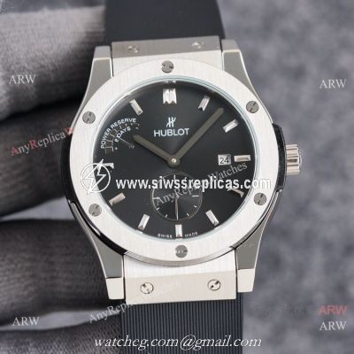 2021 Replica Hublot Classic Fusion 42mm Black Dial Rubber Strap Watches