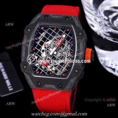 Best New Richard Mille RM 27-04 Tourbillon Rafael Nadal Tennis Court Watch Red Fabric Strap