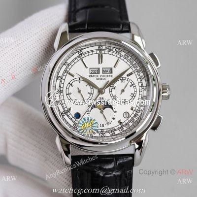 2021! Swiss Copy Patek Philippe 5270G Perpetual Calendar Chronograph JH V2 Version Watch White Dial