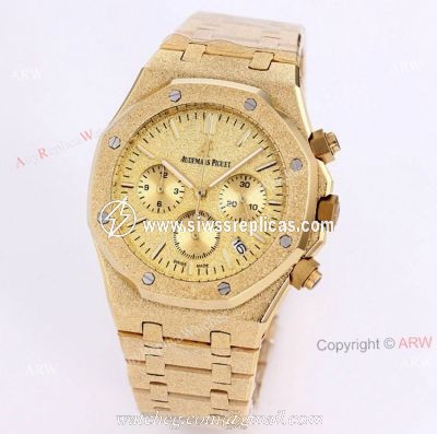 New Audemars Piguet Royal Oak Quartz Copy Watch Best AP Frosted Gold Watch 41mm