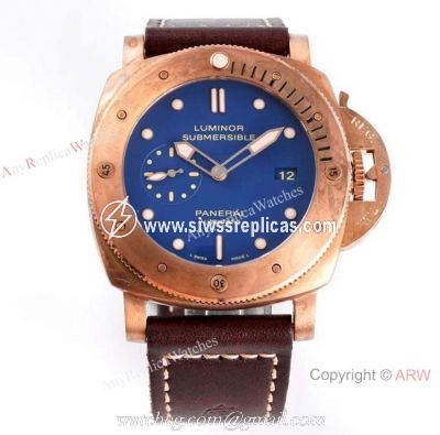 ZF Factory Panerai Luminor Pam00671 Watch Bronze Case Blue Dial