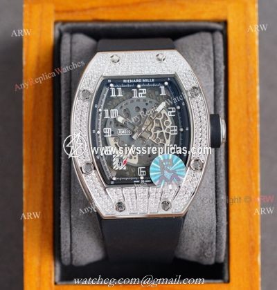 (RM Factory) Best Copy Richard Mille RM010 Diamond Watch With Skeleton Dial