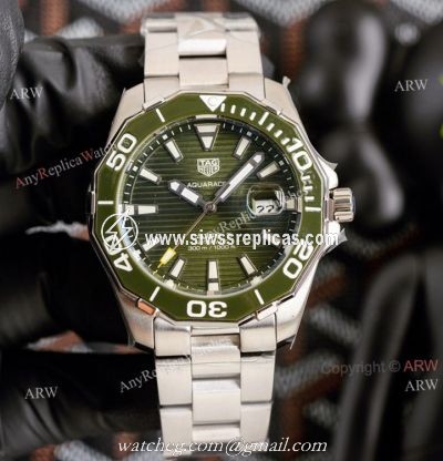 New Tag Heuer Aquaracer Green 43mm Stainless Steel Replica Watches