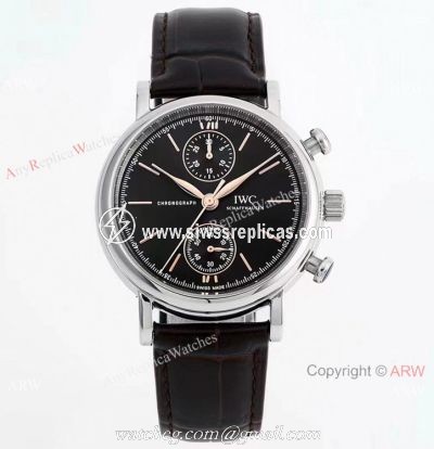 Swiss Replica IWC Portofino 7750 Chronograph 39mm Watch Black
