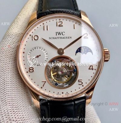 Swiss Grade 1 IWC Portugieser Tourbillon Edition Copy Watch IWC Grand Complications Rose Gold 42mm