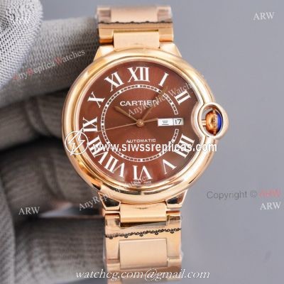 All Rose Gold Cartier Santos XL Automatic Replica Watch 42mm