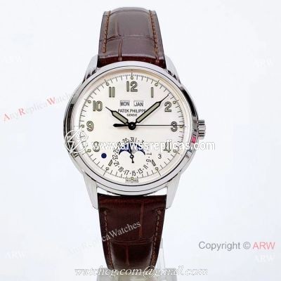 (GR) Super Clone Patek Philippe Perpetual Calendar 5320g Watch White Face Cal.324 SQ