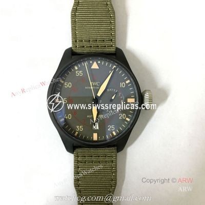 Best Quality Replica IWC Big Pilots Spitfire Automatic Watch Military Green Dial