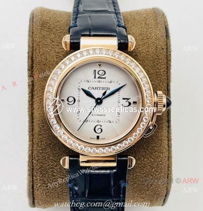 BV Factory 1:1 Cartier Pasha Swiss 9039 Rose Gold Diamond Watch Lover Watch