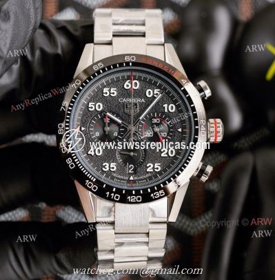 New Tag Heuer Carrera Porsche Chronograph Watch 44mm Heuer 02 Black Dial Replica