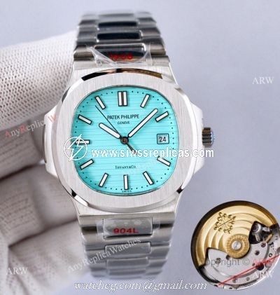Swiss Quality Patek Philippe Nautilus Citizen 8215 Watch Baby Blue Dial Stainless Steel