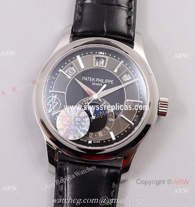 GR factory Patek Philippe Annual Calendar Moon phase 5205g Cal.324 V2 Watch Gray Dial 40mm