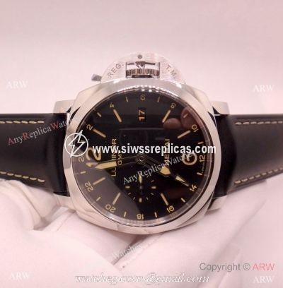 Swiss Grade Panerai Luminor 1950 GMT Black Dial 44mm Watch P9003 Movement